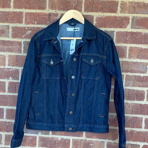 PRICE DROPPED! Topshot Denim Jean Moto Jacket NWT  8US - Picture 1 of 14